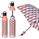 Vinrella Gingham Pink Water Bottle Umbrella