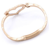 Worn Gold Metal Double Layered Heart Charm Bracelet
