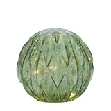 6" Mint Mercury Glass LED Globe w/ Timer