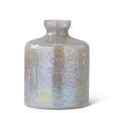 11.5" Antique Light Green Matte Glass Bottle Vase