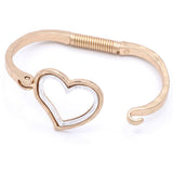 Worn Gold Metal Double Layered Heart Charm Bracelet