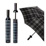 Vinrella Black Plaid Bottle Umbrella