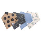 Copper Pearl 4-Pack Baby Bandana Bibs - Gemma In Tan