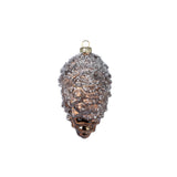 Glass Pinecone Ornament with Icy Finish 5.25"