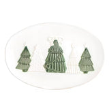 White & Green Christmas Tree Platter