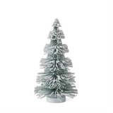 11" Flocked Bottle Brush Christmas Tree - Medium