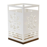 White Metal Snowflake Candleholder 12"