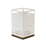 White Metal Snowflake Candleholder 9"