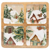 Gilded Village Mango Wood 4-Sectioned Tray