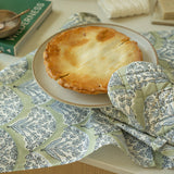 Sakura Block Print Oven Mitt, Green