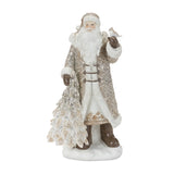 Melrose International Santa with tree 11.75"H, 12.25"H Resin