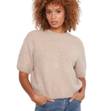 Charlie B Heather Latte Elbow Sleeve Balloon Shape Sweater