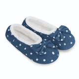 Snoozies Ballerina Slippers - Blue Denim Dots