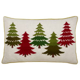 Embroidered Christmas Tree Pillow 14"x22"