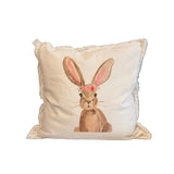 Floral Bunny Square Pillow
