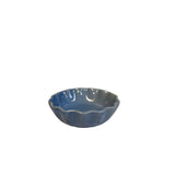 Blue Scalloped Stoneware Bowl