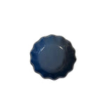 Blue Scalloped Stoneware Bowl