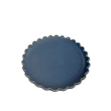 Blue Scalloped Stoneware Plate