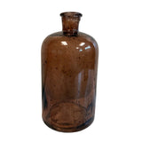 12.5" Amber Pebbled Glass Vase