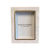 White Marble and Gold Trim 5x7 Picture Frame