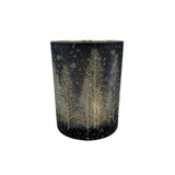 5” Navy Blue with White Trees Candle Holder