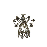 K & K Interiors 4.5" Champagne Glittered Wire Angel Ornament with Rhinestones