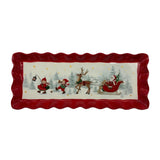 Red Ruffled Edge Tray
