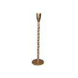 11 3/4" Hand-Forged Cast Iron Taper Holder, Brass Finish