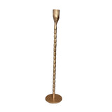 15 3/4" Hand-Forged Cast Iron Taper Holder with Brass Finish