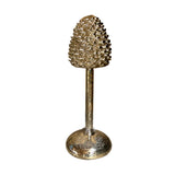 10.5" Gold Mercury Glass LED Pinecone Finial with Timer - Medium