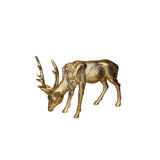 Antique Gold Standing Resin Deer with Head Down 5"