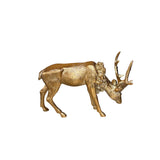 Antique Gold Standing Resin Deer with Head Down 5"