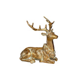 Antique Gold Laying Resin Deer 6"
