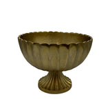 Large Gold Scallop Compote Bowl 8.5" x 6.25"