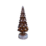 8.5" Frosted Copper LED Mercury Glass Tree on Pedestal with Timer