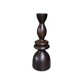 Brown Wood Taper Candle Holder