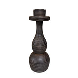 Brown Wood Taper Candle Holder