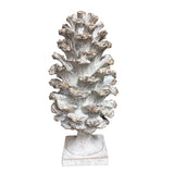 13" Whitewash Resin Pinecone