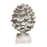 10" Whitewash Resin Pinecone