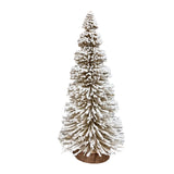 14" Flocked Gold Glittered Bottle Brush Christmas Tree