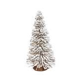 10.5" Flocked Gold Glittered Bottle Brush Christmas Tree