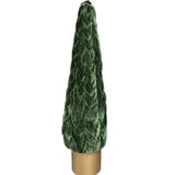 16.5" Green Velvet Braided Cone Tree with Gold Base - Medium