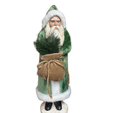 17.25" Green Velvet Santa
