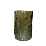 8.5" Green Glass Tree Container