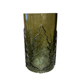 10.5" Green Glass Tree Container