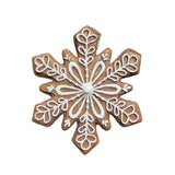 6.75" Resin Gingerbread Snowflake with White Icing Outline