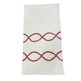 72" Cream Table Runner with Red and Cream Braided Pattern