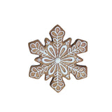 8" Resin Gingerbread Snowflake with White Icing Outline