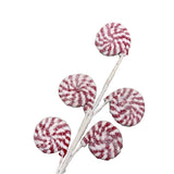 22" Glittered Red and White Flocked Lollipop Spray