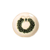 White & Green Wreath Tidbit Plate